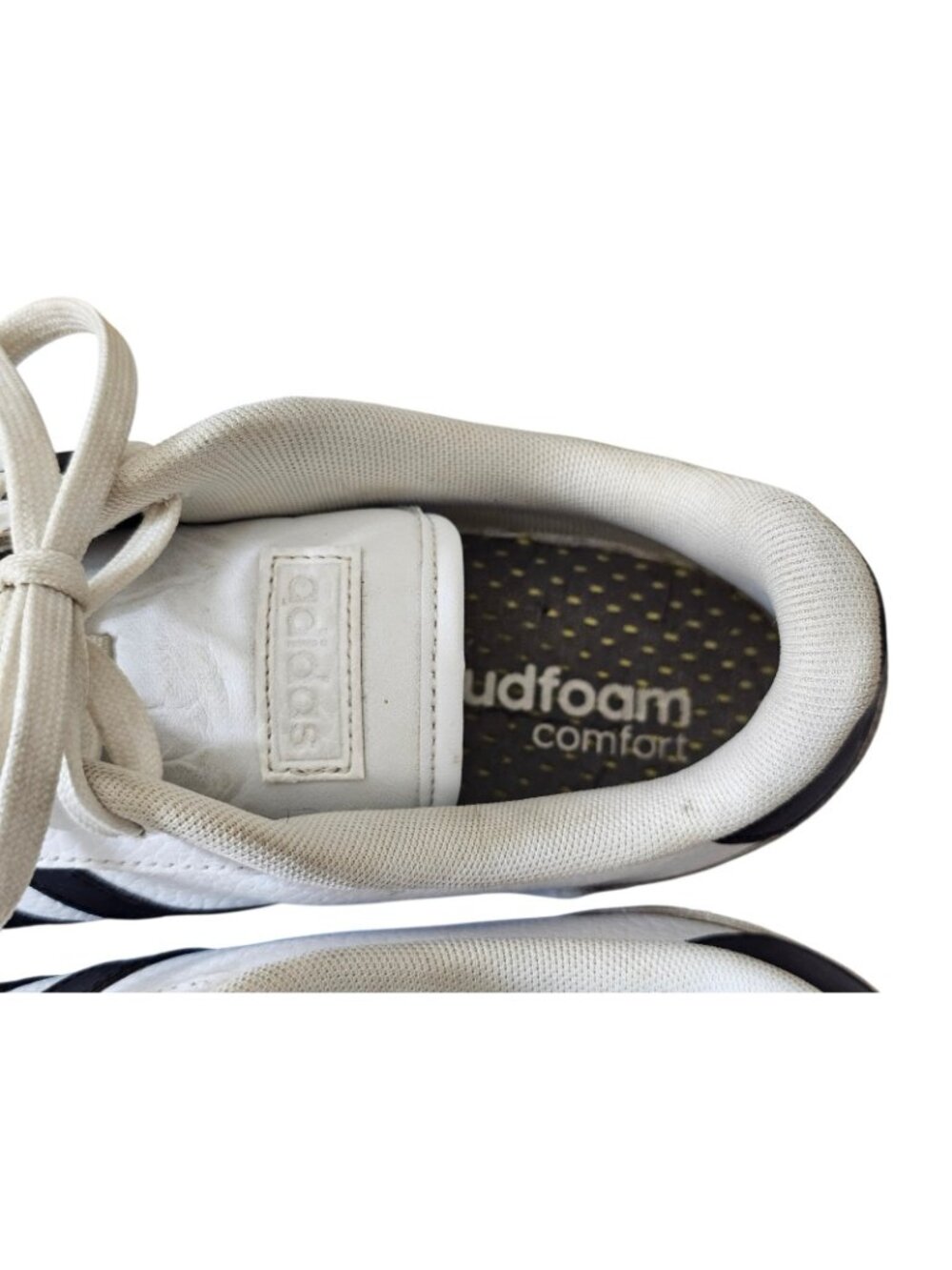 Adidas White Black Stripe Leather Sneakers Men’s Size 13 Classic Lace Up Shoes - Picture 5 of 10